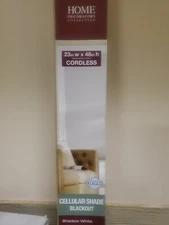 23" X 48" Home Decorators Shadow White Blackout Cordless Cellular Shade