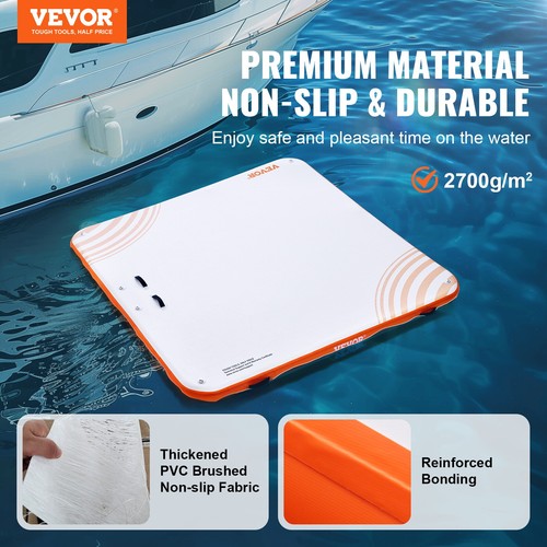 VEVOR Aufblasbares Trampolin Schwimmdock 2,13 x 2,13 m Dock-Schwimmplattform - Bild 2 von 12