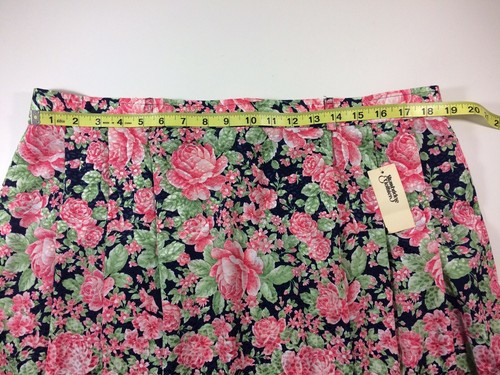 NWT Evan Picone Woman A-Line Midi Skirt Vintage Pink Floral Pattern Pockets - Picture 9 of 10