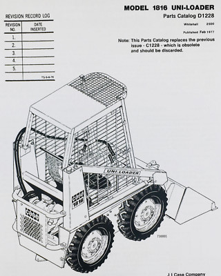 uniページ J I Case 1816 Uni-Loader Skid Steer Parts Catalog Manual Book