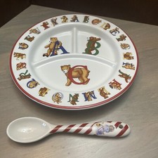TIFFANY  COMPANY 1994 ALPHABET BEARS  ABC  BABY FEEDING PLATE 8 5/8  DIAMETER