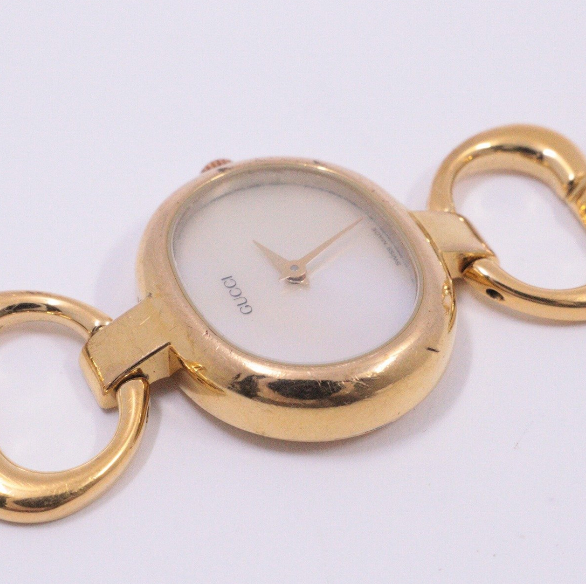 USED Excellent] GUCCI 1600 White Shell Dial QZ Women's Watch No