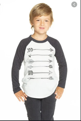 Boy's Grey Chaser Arrows Blocked Raglan Shirt A3241 Boys Size 5