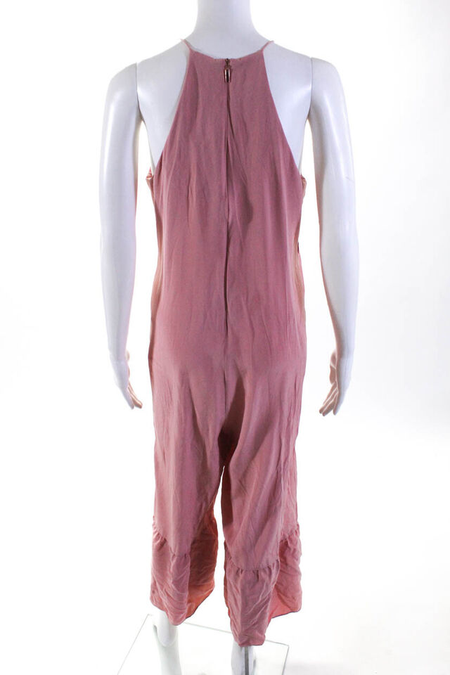 Tibi Womens Pink Halter Ruffle Jumpsuit Size 6 11091199 | eBay