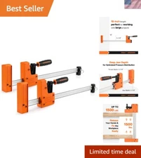 18” Bar Clamp Set, 2-pack 90° Parallel Clamp Cabinet Master, Steel Jaw Bar Cl...