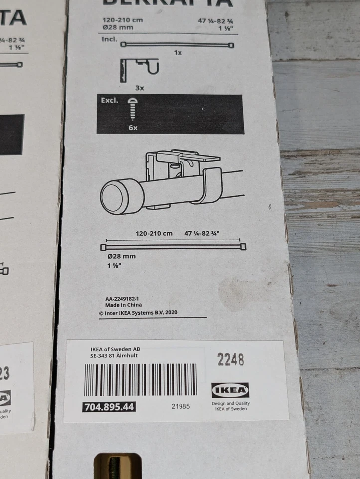 Lote 4 varillas de cortina IKEA Bekrafta color latón 47,25-82,75 pulgadas 120-210 cm 70489544 Foto 2 de 4