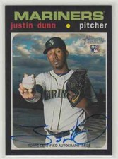 2020 Topps Heritage Justin Dunn Real One Autograph Auto Mariners Rookie ROA-JD