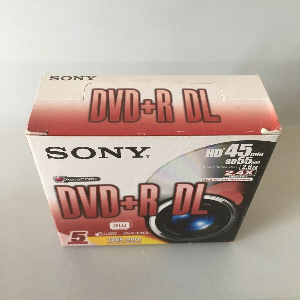 5x SONY 8cm DVD+R DL Double Layer HD 45 Min 2.6GB Discs for Digital Video Camera 5x SONY 8cm DVD+R DL Double Layer HD 45 Min 2.6GB Discs for Digital Video Camera