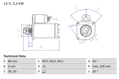 Bosch 0 986 024 240 Starter for Mazda