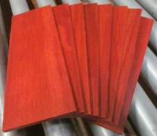 TEN (10) BEAUTIFUL THIN, KILN DRIED, SANDED EXOTIC PADAUK 12" X 3" X 1/4"