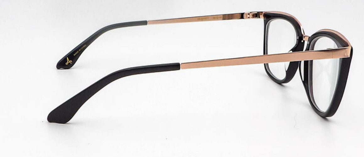 Amelia E Francis 35-001877 Black Gold Eyeglasses Frames 50-18-140