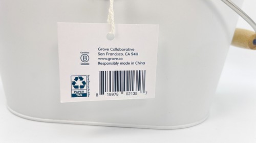 Grove Co Cleaning Caddy for Organization, White Metal with Oval Wood Handle NEW - Picture 9 of 9