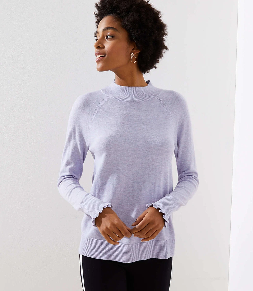Ruffle cuff sweater sale