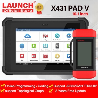 LAUNCH X431 PAD V Online Programming OBD Diagnostic Scanner Bi-Directional CANFD