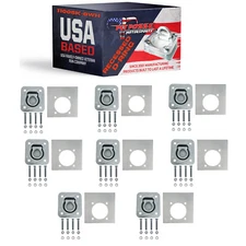 Pit Posse Cargo Trailer Anchor Tie Down D-Ring Flush with Hardware (8pk/Silver)