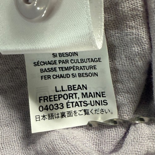 LL Bean Signature women’s size XL 100% cotton lavender gauze long sleeve top - Picture 8 of 9