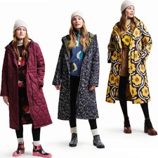 Regatta Womens Orla Kiely Longline Quilted Warm Winter Hooded Jacket Coat