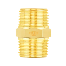 All Tool Depot Metals Brass Pipe Fitting, Hex Nipple, 3/4" x 3/4" NPT Male Pipe