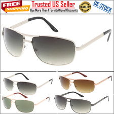 Sunglasses Aviator Modern Classic Wrapper Men Women Metal Frame Sleek UV400
