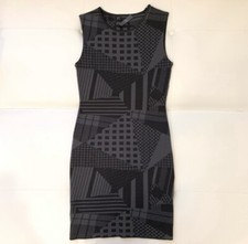 ALEXANDER McQUEEN Gray Combo Wool Dress Sz S