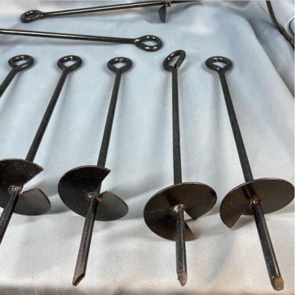 8 PACK 15 Inch Shed new & Tent Anchor Steel Screw In Earth Ground Swing