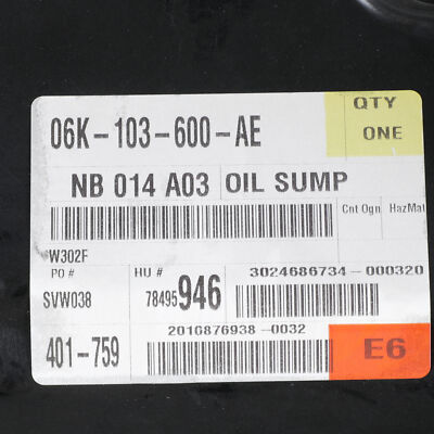 NEW OEM Volkswagen 2015-2019 Golf GTI Engine Oil Pan Assembly 06K