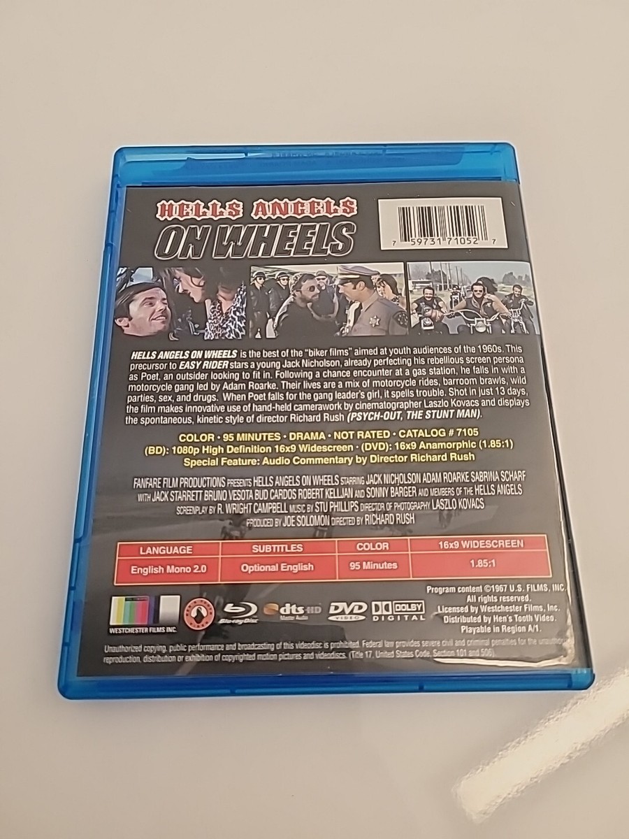 Hells Angels on Wheels (Blu-ray + DVD 1967) Jack Nicholson RARE