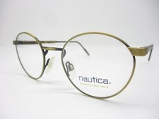 New Vintage Eyeglasses Frames Nautica Italy Mod J15 Antique Gold Retro Round 48