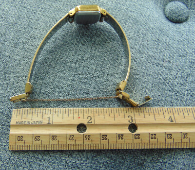 Vintage Wittnauer Gold Tone Mineron Crystal Quartz w/Diamond  display picture 3