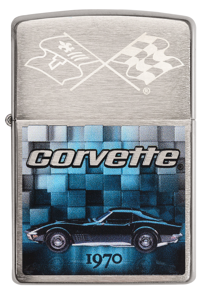 I'mmtCORVETTE25ANNIVERSARY コルベットZIPPO Chevrolet® Corvette Design Brushed Chrome Windproof Lighter