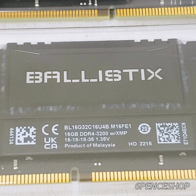Crucial Ballistix 3200 MHz DDR4 DRAM Desktop Gaming Memory Kit 32GB (16GBx2)