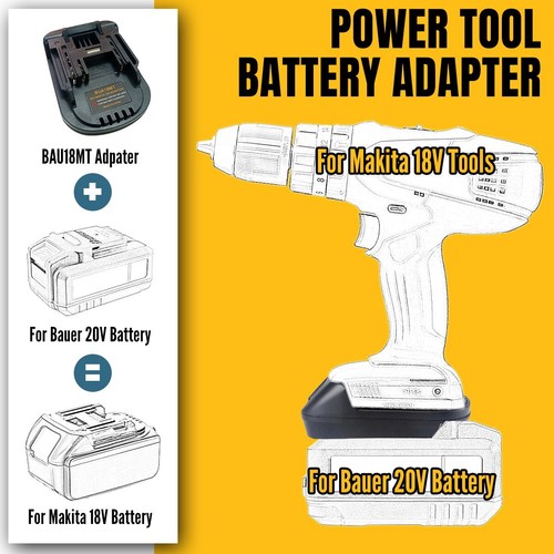 Adapter Converter For Bauer 20V Battery to For Makita 18V BL1830 BL1860 Tools - Picture 4 of 9