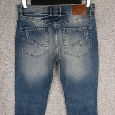 ICEBERG AMSTERDAM MEN'S JEANS W26 L32 BLUE STRAIGHT DENIM JEANS DISTRESSED
