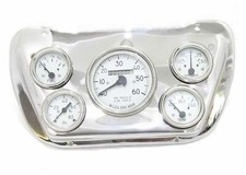 Panel Dash Gauge Instrument Clusterchrome Mounting Plate For Willys Jeeps Ecs