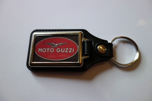 MOTO GUZZI MOTORCYCLES FAUX LEATHER KEY RING / KEY FOB.