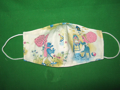 Child Size Face Mask Washable ~ Reusable 100% Cotton Reversible Holly Hobbie