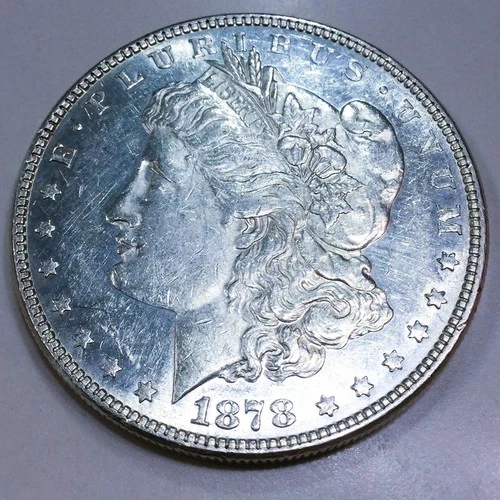 1878 8TF Morgan Silver Dollar Beautiful AU/BU Coin Semi Proof Like