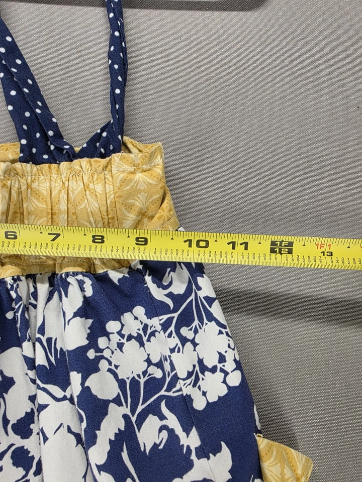 Vestido Persnickety Niñas 6 Overall Vestido Delantal Patchwork Bolsillos Solero Foto 4 de 4