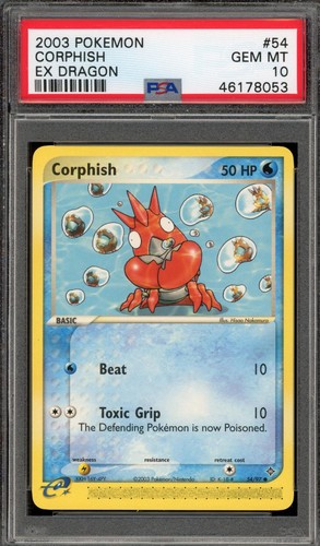 Pokemon Corphish Dragon 54 PSA 10 Gem Mint
