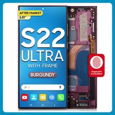 For Samsung S22 Ultra 5G Frame-Burgundy LCD Touch Screen Digitizer Assembly US