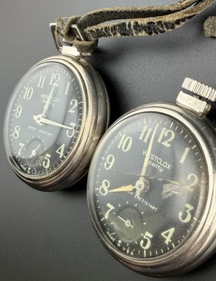 2 Westclox SCOTTY Pocket Watch Black LUMINOUS Dial 1 Runs 1 Start/Stops Y1