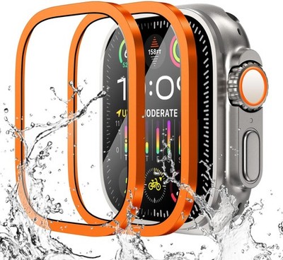 2 Pack Tempered Glass Screen Protector for Apple Watch Ultra 49mm Waterproof HD