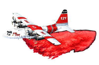 Cal Fire C-130H Tanker 121 6'' wide decal 
