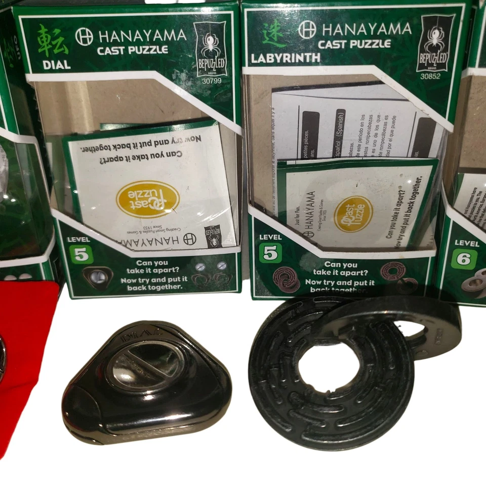 Lote de 4 rompecabezas Hanayama Cast nivel 4-6 OVNI, esfera, laberinto e infinito Foto 3 de 4