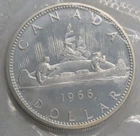 1966 80% Silver Canadian Canada Silver Dollar BU From PL Set Sealed