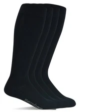 Men's Wide Stretched Top Over The Calf Dress Socks Boot Socks, 4 Pairs L Size...