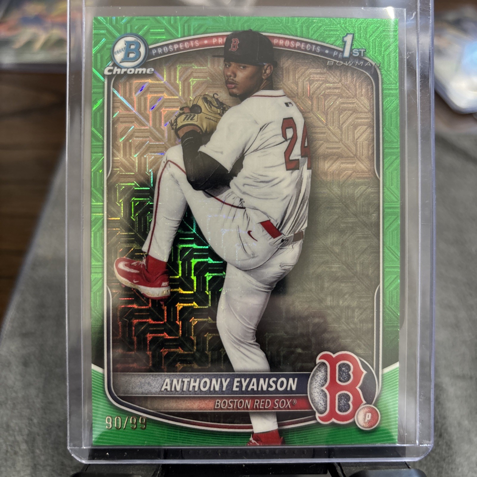 2025 Bowman Draft ANTHONY EYANSON- SP Chrome 1st GREEN Mojo /99 Red Sox