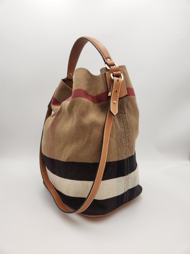 Burberry Ashby Check House Medium Hobo Bag A 143175027 - Picture 3 of 16