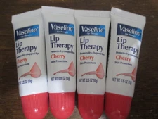 4x Vaseline Cherry Lip Therapy .35 oz Protects Dry Chapped Lips EXP. MR/15
