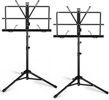 Music Stand, Kasonic 2 in 1 Dual-Use Folding Sheet Music Stand  Desktop Book...